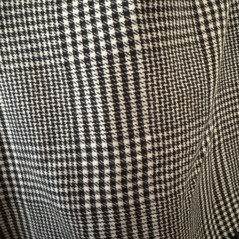 NWOT Cejon Black White Houndstooth Open Front Fringe Poncho Cape OS - Picture 3 of 11